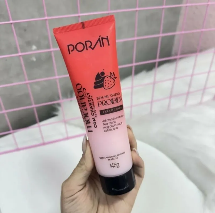 Hidratante Porán Morango Corpo E Rosto 145ml