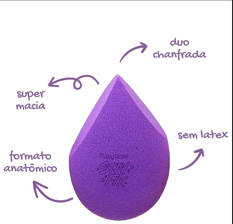 Esponja de Maquiagem Duo Chanfrada Stay Fix Ruby Rose