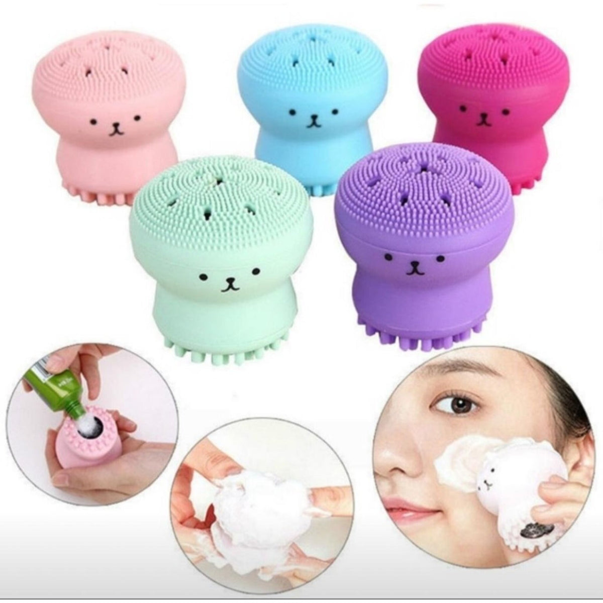 Esponja Polvo Silicone Limpeza e Esfoliante Facial UNIDADE