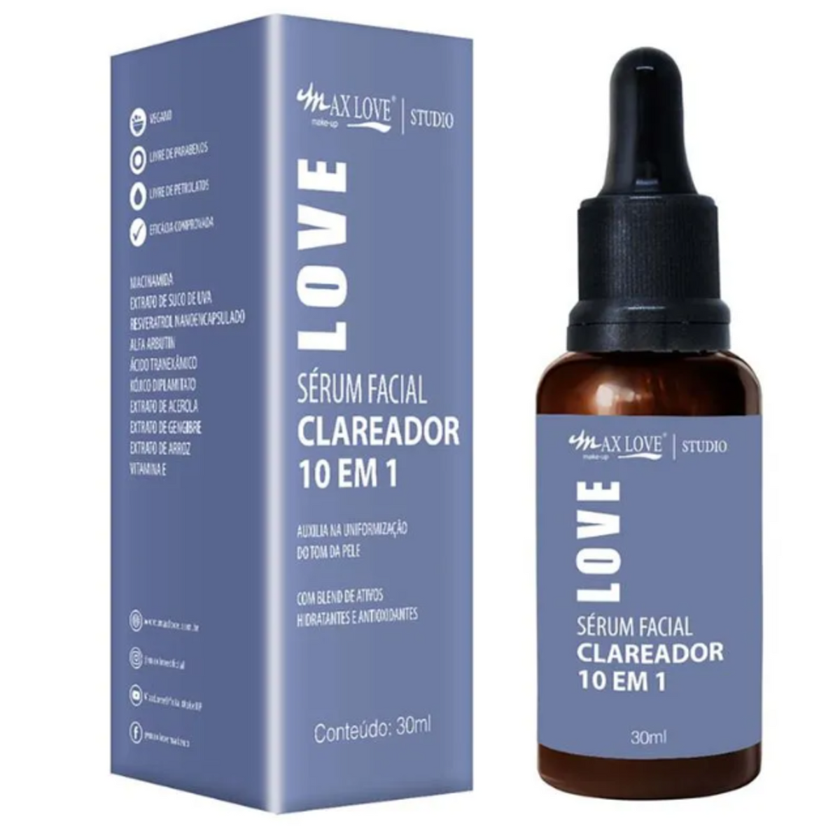 Sérum Facial Clareador Max Love 10 Em 1 30ml