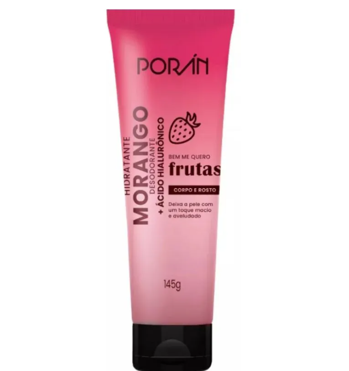 Hidratante Porán Morango  Corpo E Rosto 145ml